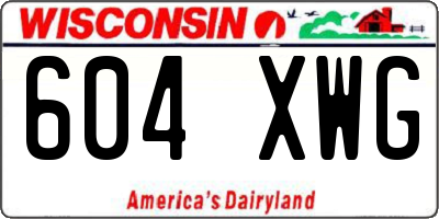 WI license plate 604XWG