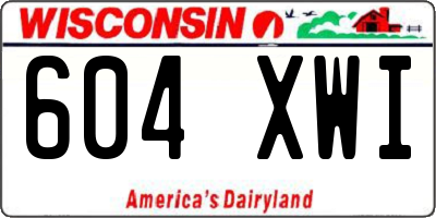 WI license plate 604XWI