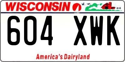 WI license plate 604XWK