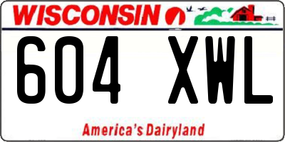 WI license plate 604XWL