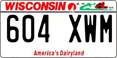 WI license plate 604XWM