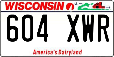 WI license plate 604XWR