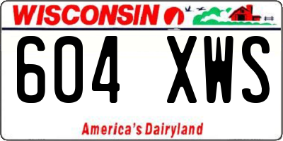 WI license plate 604XWS