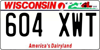 WI license plate 604XWT