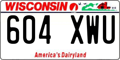WI license plate 604XWU