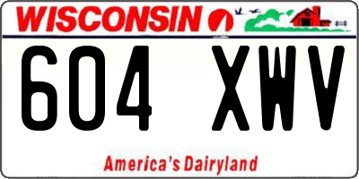 WI license plate 604XWV