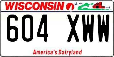 WI license plate 604XWW