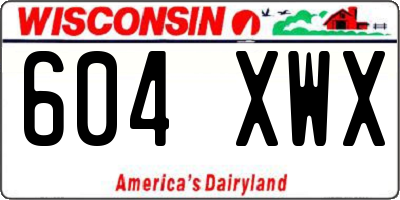 WI license plate 604XWX