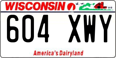 WI license plate 604XWY