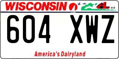 WI license plate 604XWZ