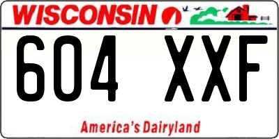 WI license plate 604XXF