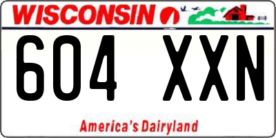 WI license plate 604XXN