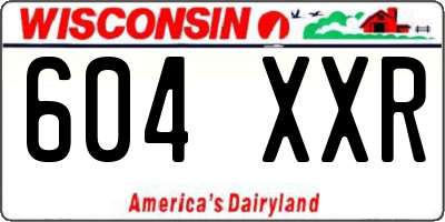 WI license plate 604XXR