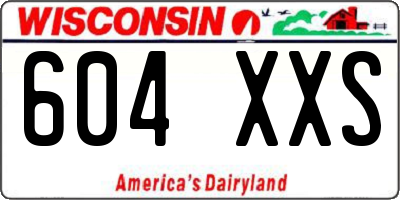 WI license plate 604XXS