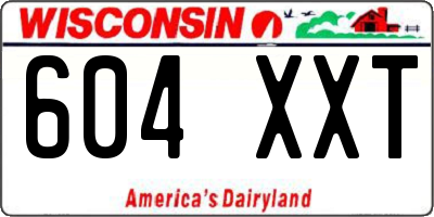 WI license plate 604XXT