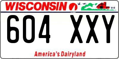WI license plate 604XXY