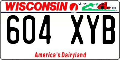 WI license plate 604XYB