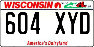 WI license plate 604XYD