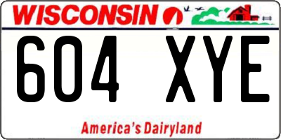 WI license plate 604XYE