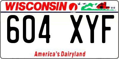 WI license plate 604XYF