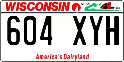 WI license plate 604XYH