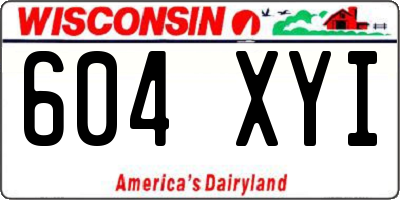 WI license plate 604XYI