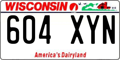 WI license plate 604XYN