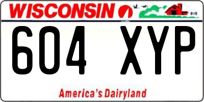 WI license plate 604XYP