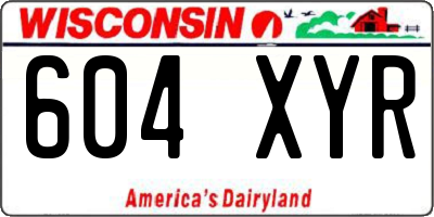 WI license plate 604XYR