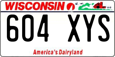 WI license plate 604XYS