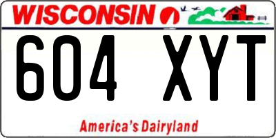 WI license plate 604XYT