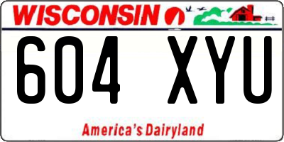 WI license plate 604XYU