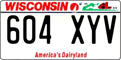 WI license plate 604XYV