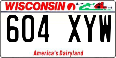 WI license plate 604XYW