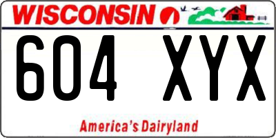 WI license plate 604XYX