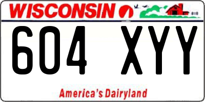 WI license plate 604XYY