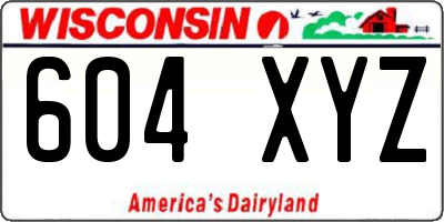 WI license plate 604XYZ