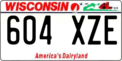 WI license plate 604XZE