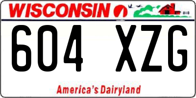 WI license plate 604XZG