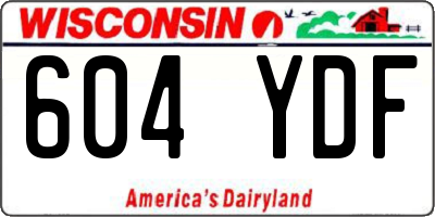 WI license plate 604YDF