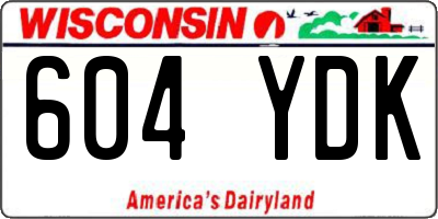 WI license plate 604YDK
