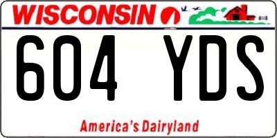 WI license plate 604YDS