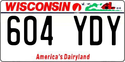 WI license plate 604YDY