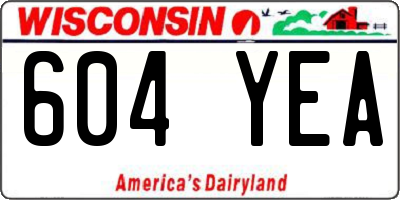 WI license plate 604YEA