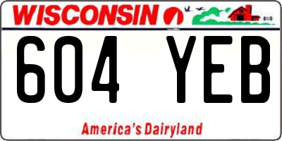 WI license plate 604YEB