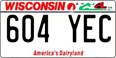 WI license plate 604YEC