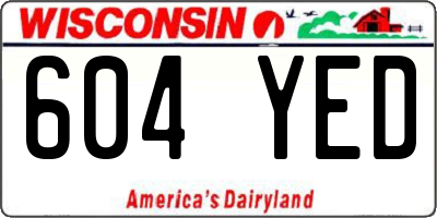 WI license plate 604YED