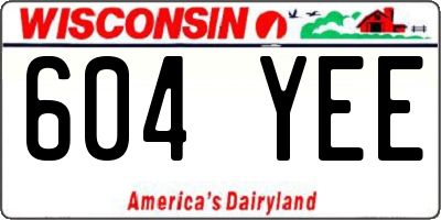 WI license plate 604YEE