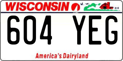 WI license plate 604YEG