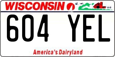 WI license plate 604YEL